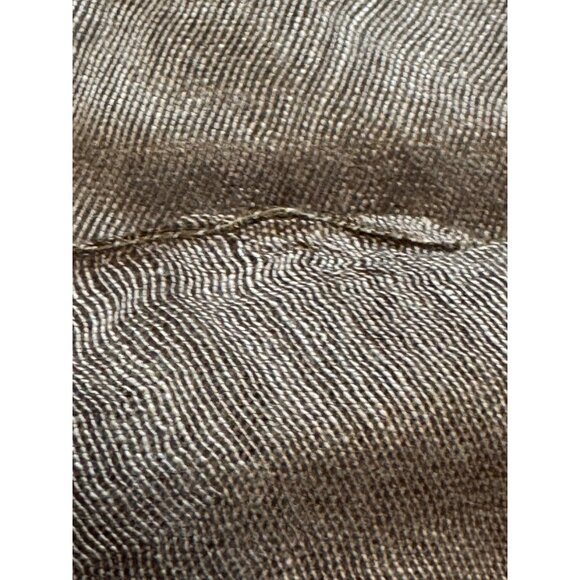 100% Silk Brown Scarf With Fringed Edges Made In Cambodia - Picture 3 of 7